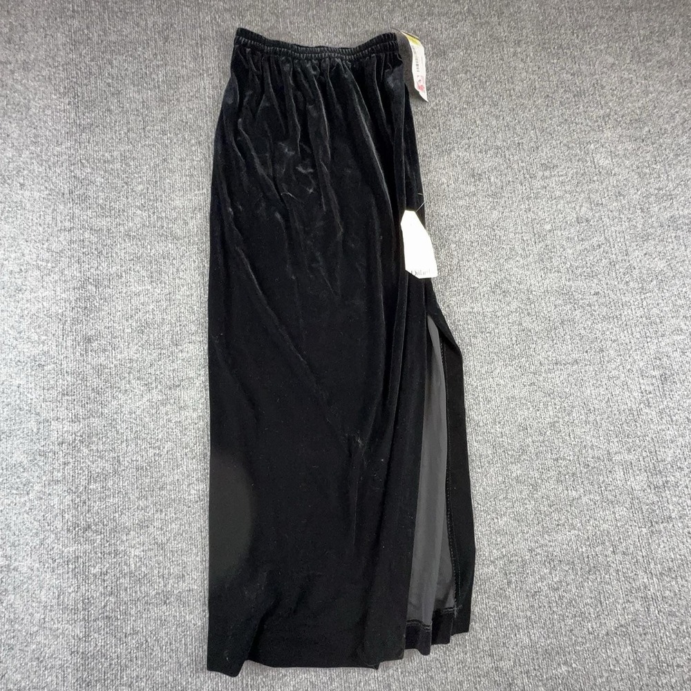 Alex Evenings Skirt Womens Petite P Black Velvet Long Elastic Waist Lined Formal